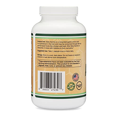 Beta Alanine Powder Capsules (Bulk Jar 240 Pills, 1.5 Gram Servings) Stimulant Free Pre Double Wood Supplements buy supplements canada