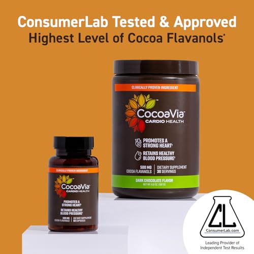 CocoaVia Cardio Health Cocoa Powder, 60 Servings, 500mg Cocoa Flavanols CocoaVia buy supplements canada