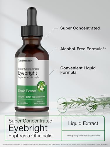 Eyebright Herb Supplement | 2 fl oz | Alcohol Free Drops | Super Concentrated Liquid Horbäach buy supplements canada