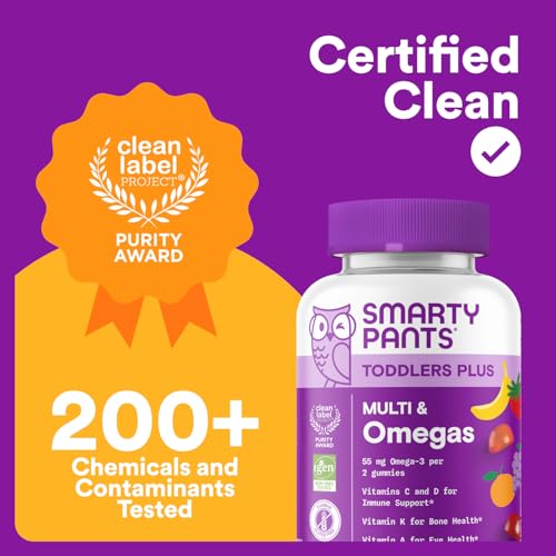 SmartyPants Toddler Multivitamin Gummies - Improved Formula: Omega 3 (DHA/EPA), Vitamins D3, C, Vitamin B12, B6, A, K & Zinc SmartyPants buy supplements canada