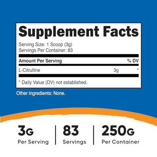 Nutricost Pure L-Citrulline (Base) Powder 250 Grams Nutricost buy supplements canada