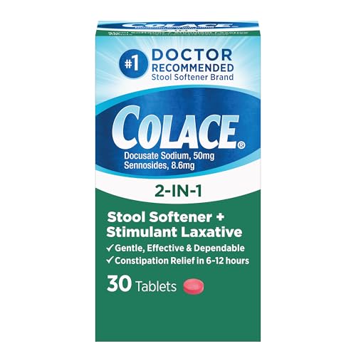 Colace 2-In-1 Stool Softener & Stimulant Laxative Tablets, Gentle Constipation Relief in 6-12 Hours Colace buy supplements canada