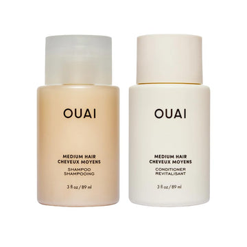 OUAI Medium Hair Shampoo & Conditioner Set, Travel Size - Hydrating Shampoo & Conditioner - With Coconut Oil, Babassu, Kumquat Extract & Keratin - Sulfate, Paraben & Phthalate Free (3 Oz) OUAI buy supplements canada