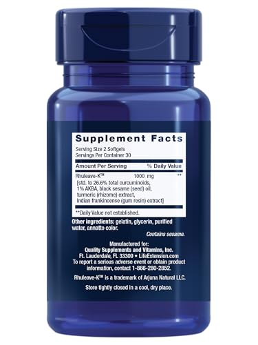 Life Extension Fast Acting Relief, Black Sesame Seeds, Turmeric, Boswellia, Joint Support Supplement, Quick Relief for discomfort in Bones, Joints & Muscles, Gluten-Free, Non-GMO, 60 softgels Life Extension buy supplements canada