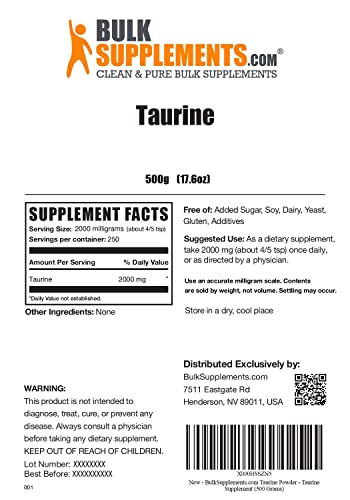 BULKSUPPLEMENTS.COM Taurine Powder - Taurine Supplement, Taurine 2000mg BULKSUPPLEMENTS.COM buy supplements canada