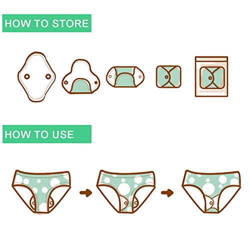 Teamoy 10pcs Cloth Panty Liners, Reusable Sanitary Pads with Wet Bag, Washable Cloth Menstrual Pads Teamoy buy supplements canada