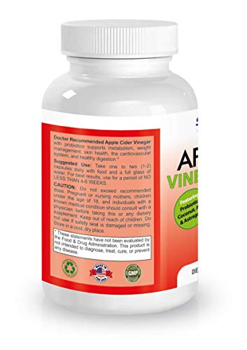 Apple Cider Vinegar Capsules - 100% Organic Apple Cider Vinegar Pills 1500 mg DOCTOR RECOMMENDED SUPPLEMENTS buy supplements canada