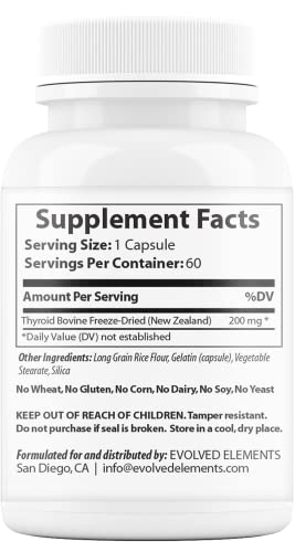 Evolved Elements Raw Grass-Fed Desiccated Bovine Thyroid - Thyroid Support for Women Evolved Elements buy supplements canada