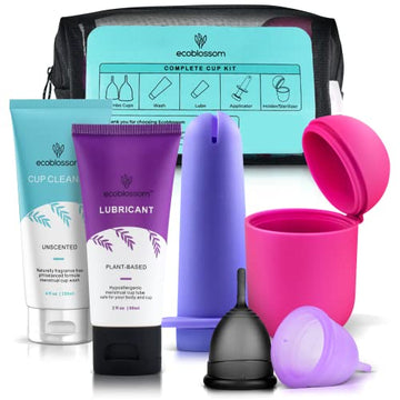Ecoblossom Complete Menstrual Cup Kit - Small & Large Reusable Period Cups, Silicone Sterilizer EcoBlossom buy supplements canada