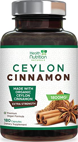 Pure Ceylon Cinnamon Capsules - Certified Organic Cinnamon Pills, Non-GMO, Dairy & Gluten Health Nutrition Naturals buy supplements canada