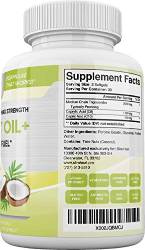 Slim Heat Keto MCT Oil Capsules with C8 & C10 - Fast Acting Ketosis Brain & Body Fuel Slim Heat buy supplements canada