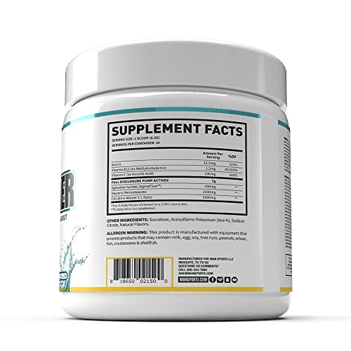 Man Sports Pump Powder. Stimulant Free Neutral Flavored Pre Workout Drink MAN Metabolic Augmenting Nutrition buy supplements canada