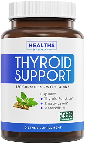Thyroid Support with Iodine - 120 Capsules (Non-GMO) Healths Harmony buy supplements canada
