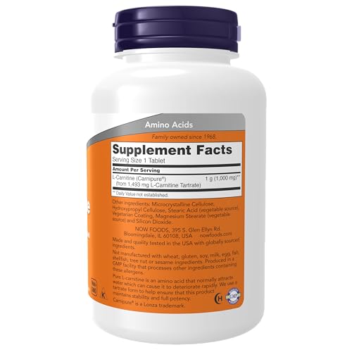 NOW Supplements, L-Carnitine 1,000 mg, Purest Form, Amino Acid, Fitness Support NOW buy supplements canada