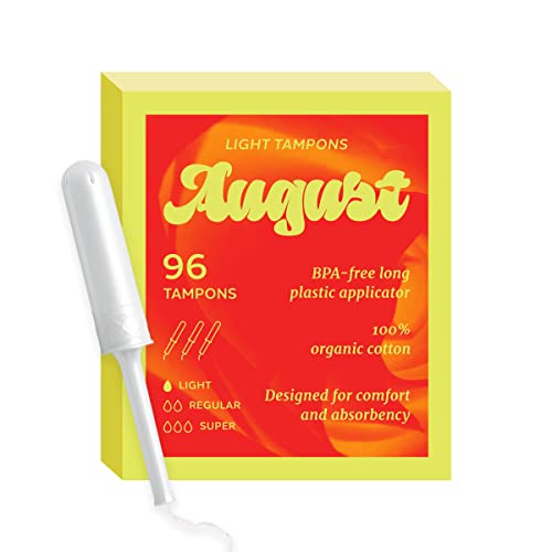 August Organic Cotton Tampons, Light tampons, BPA Free Long Applicators, Non-Toxic Organic tampons August buy supplements canada