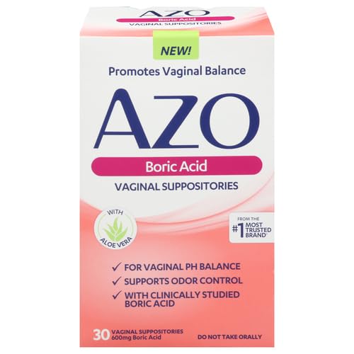 AZO Boric Acid Vaginal Suppositories, Helps Support Odor Control and Balance Vaginal PH AZO buy supplements canada