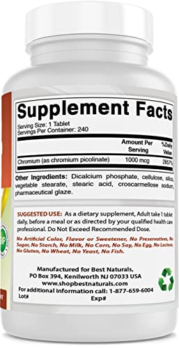 Best Naturals Chromium Picolinate 1000mcg 240 Tablets Best Naturals buy supplements canada