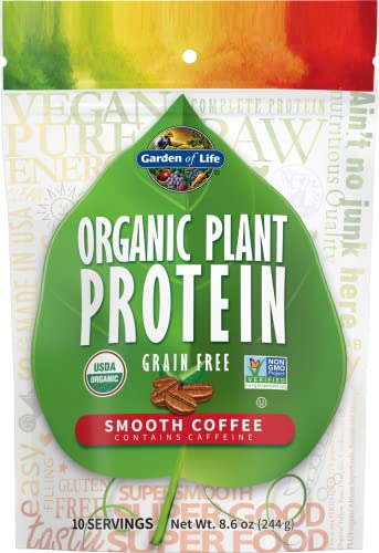 Garden of Life Organic Plant Protein Smooth Coffee Powder, 10 Servings - Vegan Garden of Life buy supplements canada