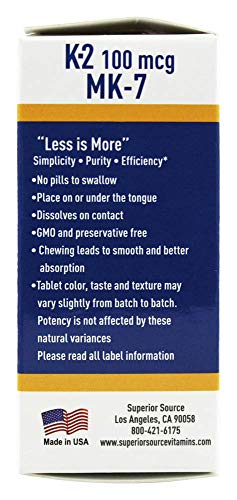 Superior Source Vitamin K2 MK-7 (Menaquinone-7), 100 mcg, Quick Dissolve MicroLignual Superior Source buy supplements canada