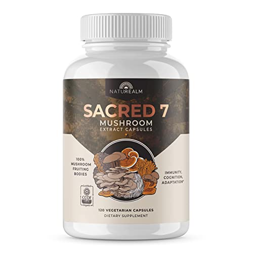 Naturealm Sacred 7 Mushroom Extract Capsules - Chaga, Cordyceps, Lion's Mane Naturealm buy supplements canada