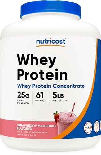 Nutricost Whey Protein Concentrate (Strawberry Milkshake) 5LBS - Gluten Free Nutricost buy supplements canada