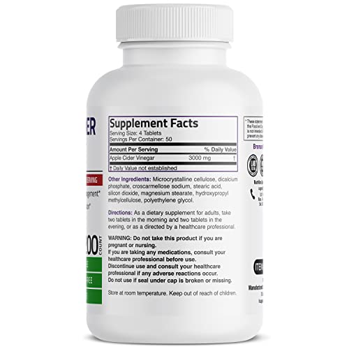 Bronson Apple Cider Vinegar 3000 MG per Serving Extra Strength - Non-GMO, 200 Vegetarian Bronson buy supplements canada