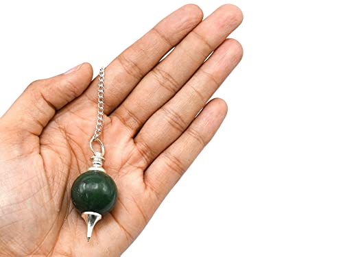 Green Aventurine Crystal Ball Pendulum for Divination - Dowsing Pendulum Necklace with Chain Amazing Gemstone buy supplements canada