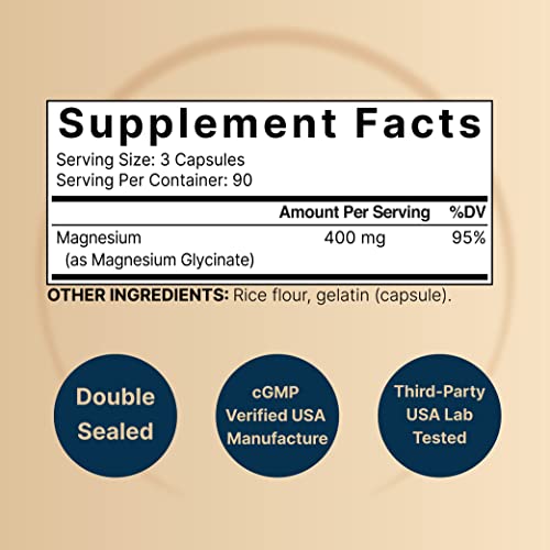 NatureBell Magnesium Glycinate 400mg (Elemental), 270 Capsules – 100% Chelated NatureBell buy supplements canada