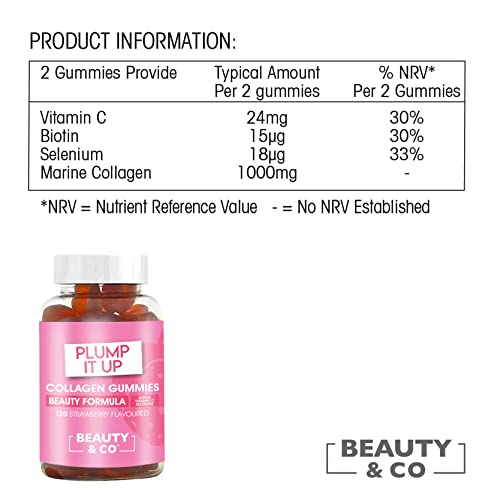 Beauty & Co Collagen Gummies by - 120 Marine Collagen Gummies with Biotin, Vitamin C & Selenium (120) Beauty & Co buy supplements canada