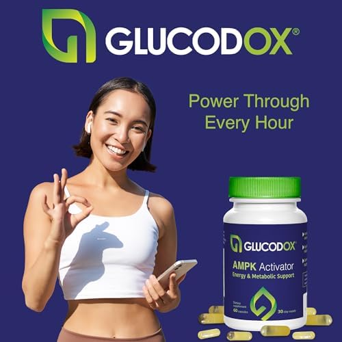 GlucodOX AMPK Activator Supplement – AMPK Enzyme, Metabolism Booster, Guggul Supplement for Body Management & Longevity – Vegan Metabolic Support - 30 Day Supply (60 Capsules) GlucodOX buy supplements canada