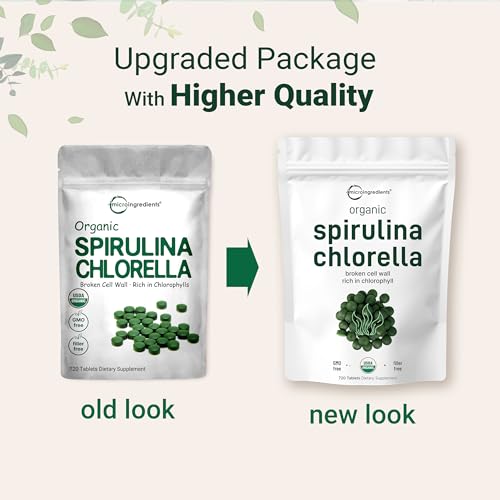 Organic Chlorella Spirulina Tablets, 3000mg Per Serving, 720 Counts, 4 Months Supply Micro Ingredients buy supplements canada