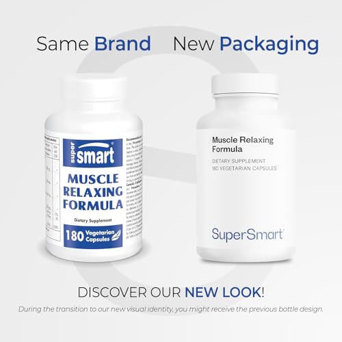 Supersmart - Muscle Relaxing Formula (Advanced Complex) - with Magnesium, Calcium, Vitamin E, Plants Extracts | Non-GMO & Gluten Free - 180 Vegetarian Capsules Supersmart buy supplements canada