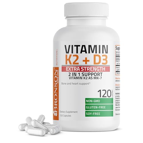 Bronson Vitamin K2 (MK7) with D3 Extra Strength Supplement Bone and Heart Health Non Bronson buy supplements canada