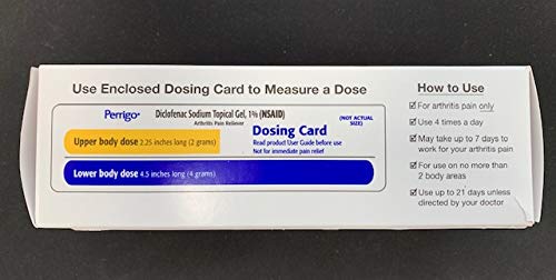 Perrigo Diclofenac Sodium (NSAID) Topical Gel, 1% with dosing Card., 3.53 oz (100 g), arthrits Pain Relief Anti inflamatory for Hand, Wrist, Elbow, Foot, Ankle, Knee. Compare to VOLTAREN 1% Gel. Perrigo buy supplements canada