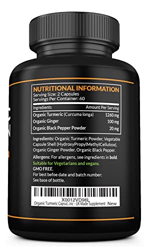 Organic Turmeric Capsules High Strength and Black Pepper with Active Curcumin SS Sport Supplies buy supplements canada