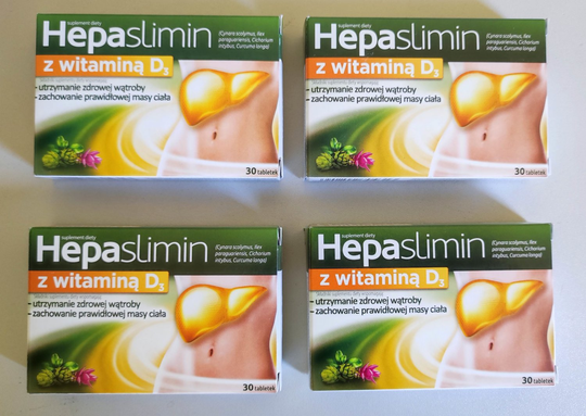 4x 30 HEPASLIMIN & Vitamin D3 For Healthy Liver Helps Digestion Detox 60 Tabs - OzHealthStandard