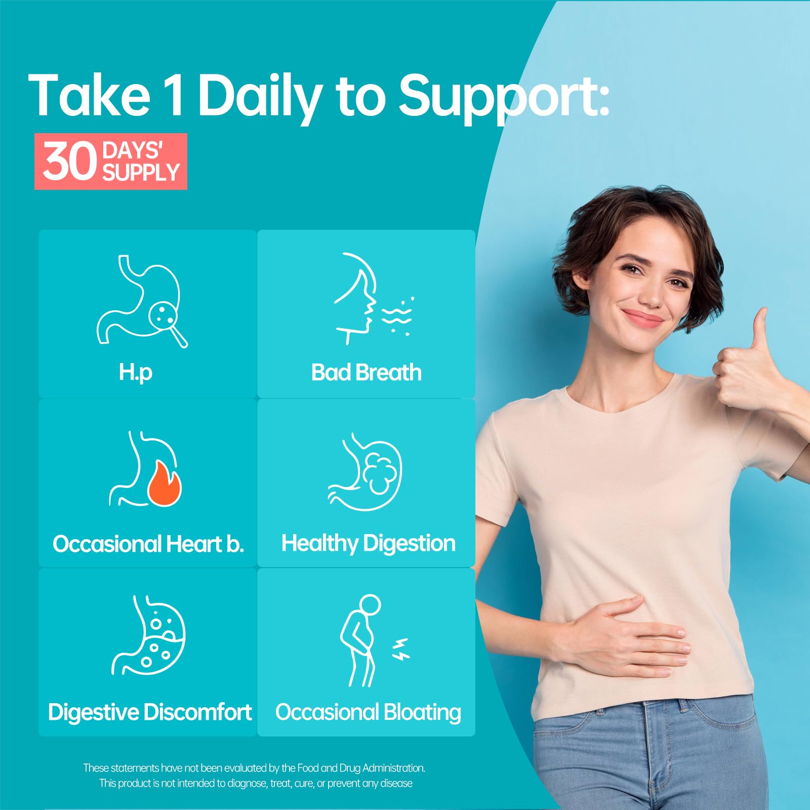 5-in-1 High Potency H. Pylori Probiotic, 1 Per Day - Supports Gastric Lining Integrity, Occasional Indigestion, Acid Comfort - Pylopass Lactobacillus Reuteri, Gluten Free, Vegan, 30ct, Made in Germany - OzHealthStandard