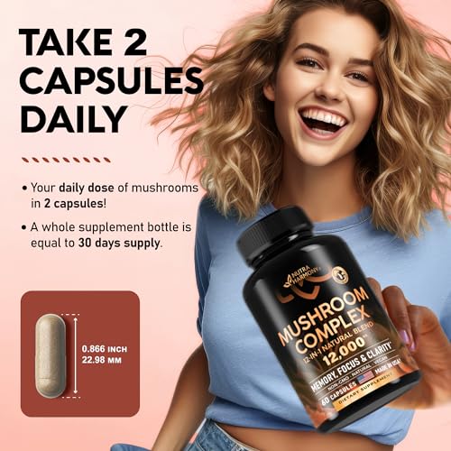 Mushroom Supplement - Organic Lion's Mane | Turkey Tail | Chaga | Cordyceps | Reishi NUTRAHARMONY buy supplements canada