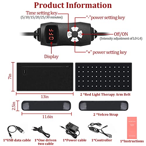 NEXTWOOD 660nm and 850nm Infrared Red Light Arm Therapy Wrap Belt with Timer & Brightness Setting Red NEXTWOOD buy supplements canada