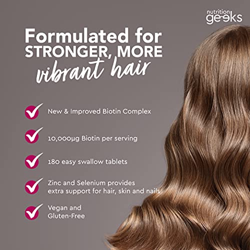Nutrition Geeks Biotin Hair Growth Supplement - 180 Tablets Enhanced with Zinc Nutrition Geeks buy supplements canada