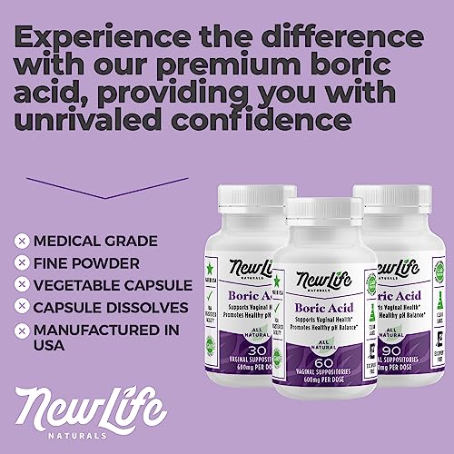 NewLife Naturals Boric Acid Suppositories for Women - 600mg NewLife Naturals buy supplements canada