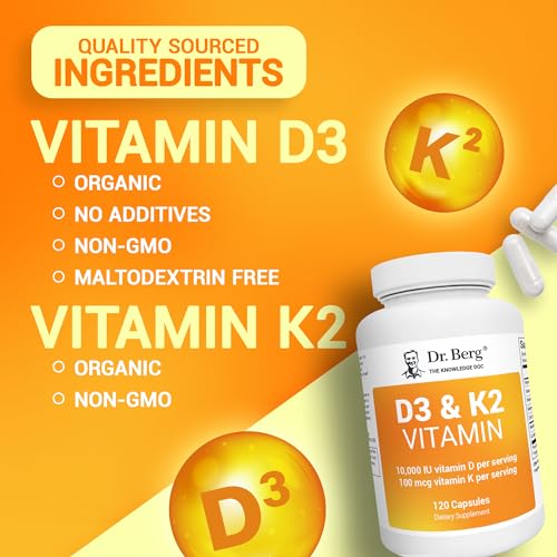 Dr. Berg's Vitamin D3 K2 Supplement w/MCT Oil - Includes 10,000 IU of Vitamin D3 Dr. Berg Nutritionals buy supplements canada