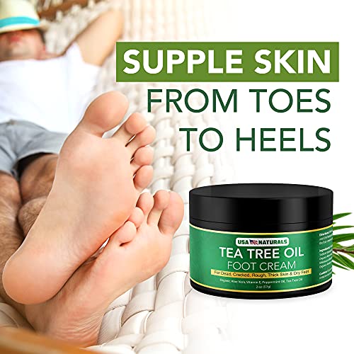 Tea Tree Oil Foot Cream For Dry Cracked Heels Repair - Natural Foot Cream For Dry Cracke USA Naturals buy supplements canada