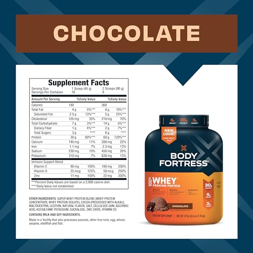 Body Fortress 100% Whey, Premium Protein Powder, Chocolate, 3.9lbs Packaging May Body Fortress buy supplements canada