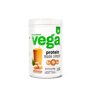 Vega Protein Made Simple, Caramel Toffee - Stevia Free Vegan Protein Powder, Plant Based Vega buy supplements canada