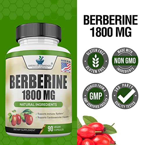 Berberine 1800mg Per Serving, Berberine Supplement, Berberine HCL, Berberine Pills American Standard Supplements buy supplements canada