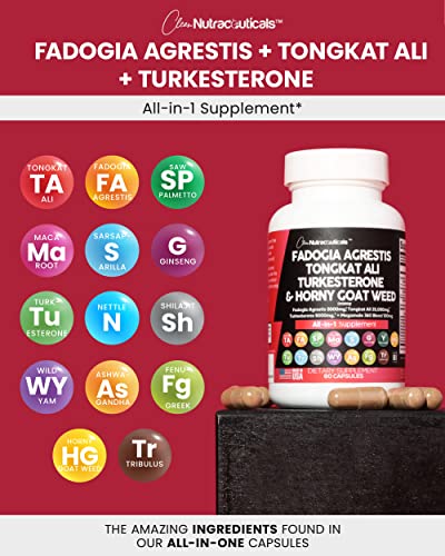 Fadogia Agrestis 5000mg Tongkat Ali 25000mg Turkesterone 5000mg Clean Nutraceuticals buy supplements canada