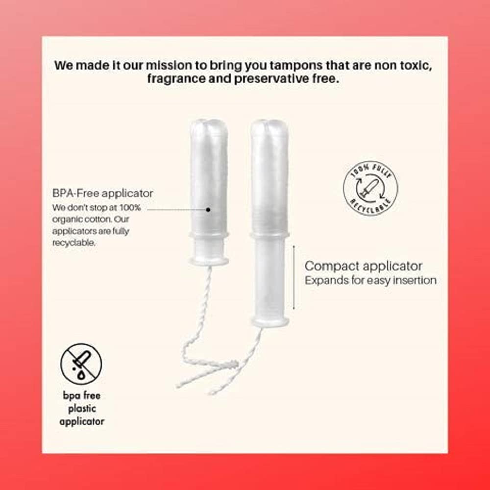 MYBOXSHOP Organic Tampons - 100% Pure Organic Cotton Tampons with BPA-Free Applicator MYBOXSHOP buy supplements canada