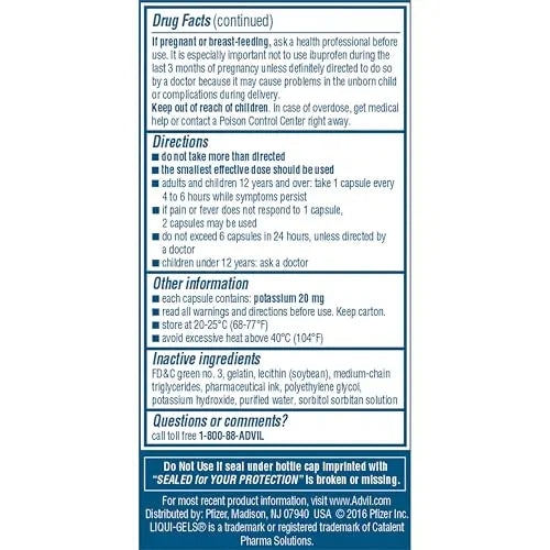 Advil Liqui-Gels Pain Reliever And Fever Reducer, Pain Medicine For Adults With Ibuprofen 200mg For Headache, Backache, Menstrual Pain And Joint Pain Relief - 40 Liquid Filled Capsules Advil buy supplements canada