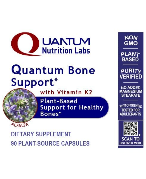 Quantum Nutrition Labs Quantum Bone Health - Bone Health Vitamins, Bone Strength Supplement for Women and Men, Organic Calcium Supplement with Fermented Vitamin K2, Bone Health Support - 90 Capsules Quantum Nutrition buy supplements canada